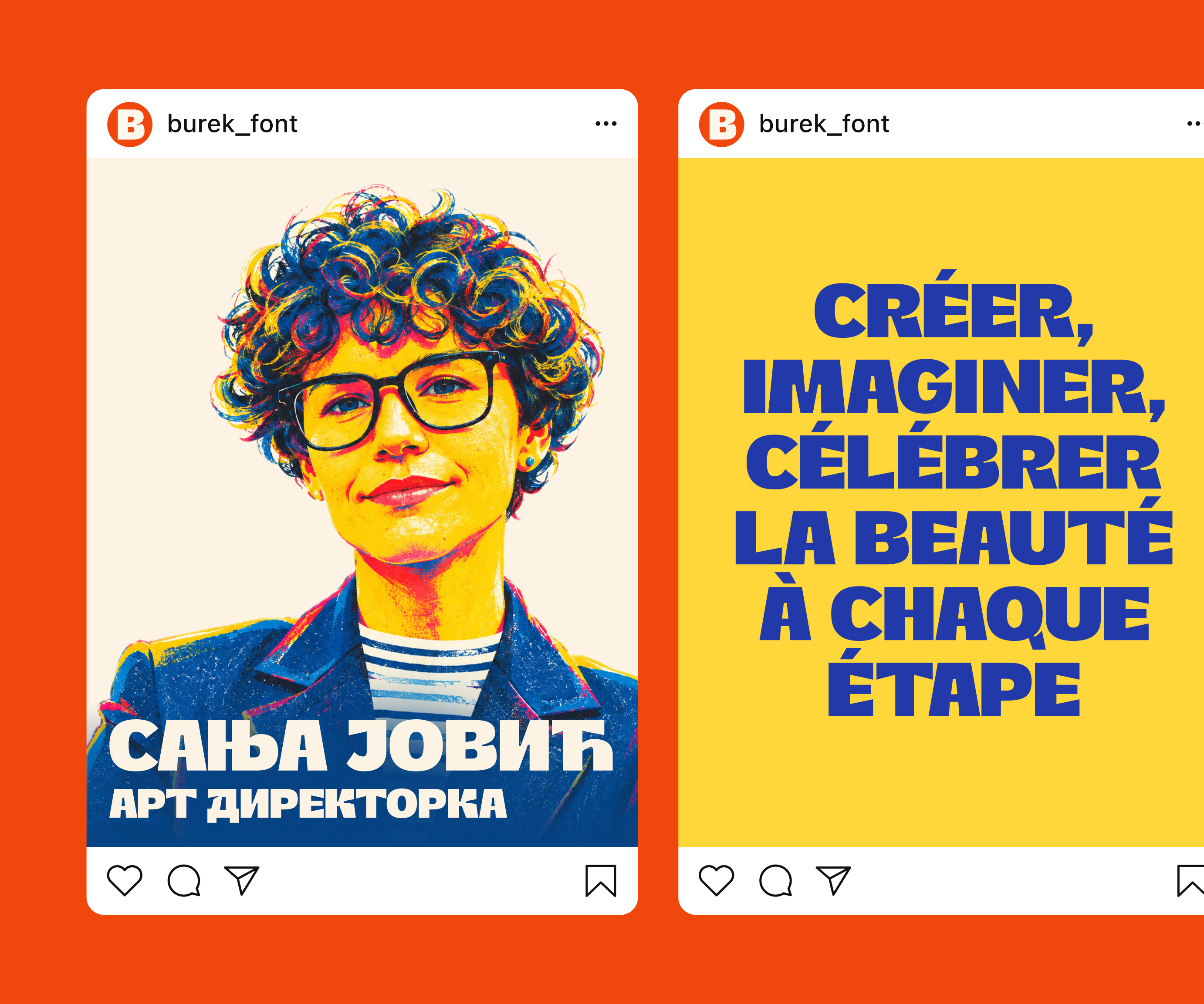 Burek social media layouts in Serbian and French